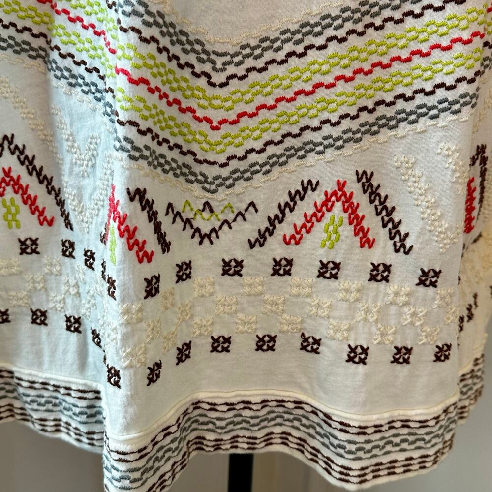 Johnny Was Los Angeles Embroidered Boho Kimono Cardigan Women M | White - Picture 6 of 8